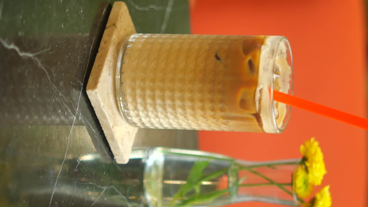 Iced Coffee with Flowers