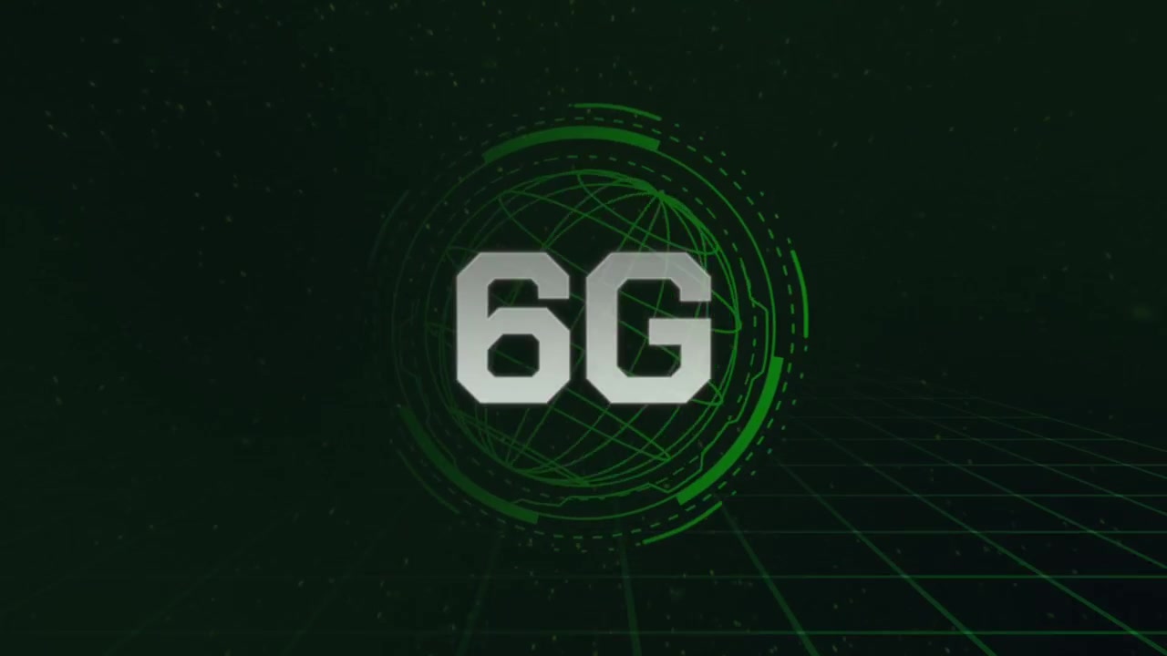 Simbolo della rete 6G con design digitale astratto, che rappresenta la tecnologia di prossima generazione