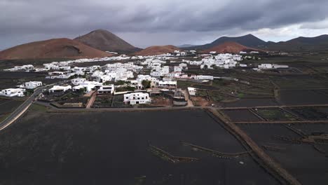 typical canarian village with white houses