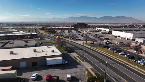 Aerial---Parkway-Blvd-in-West-Valley-City,-Utah,-Forward-Movement