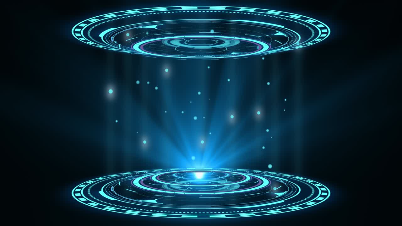 블루 홀로그램, 허드 서클 인터페이스, 디지털 데이터 네트워크 보호, 미래 기술 네트워크 개념, 모든 종류의 하이테크, 과학, 기술 또는 미래 개념에 적합합니다.