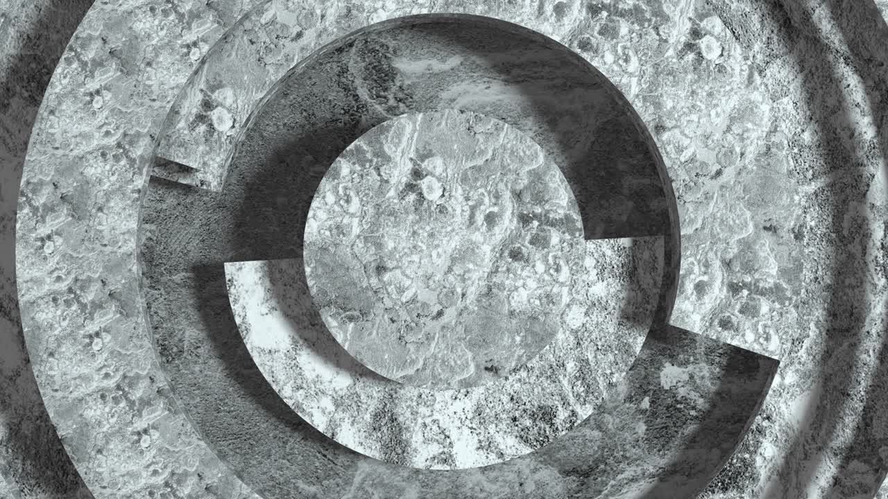 fondo de video de negocios modernos. animación de textura 3d con partes giratorias de un círculo. concepto de superficie en espiral. renderización 3d de un bucle sin costuras. textura de piedra de mármol.