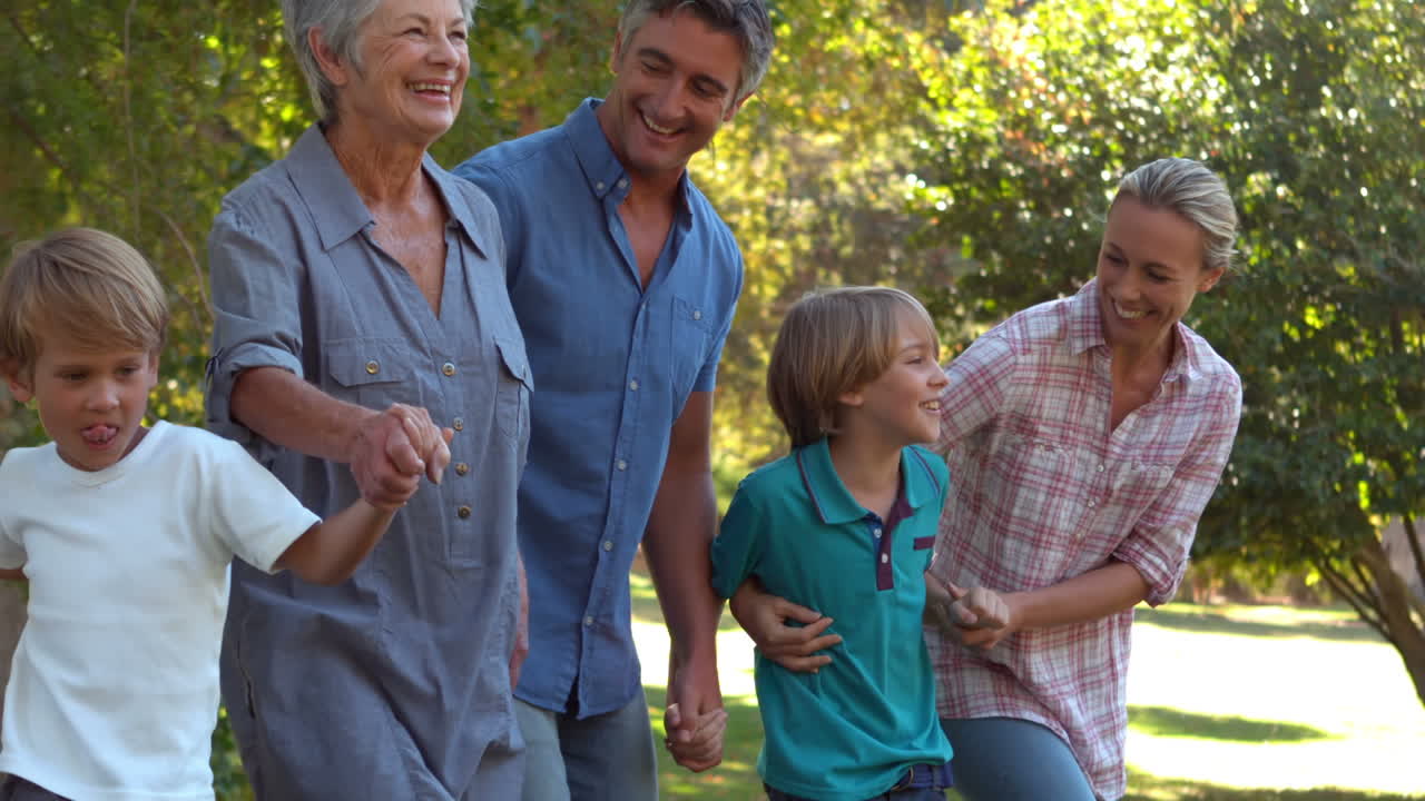 Happy family in the park