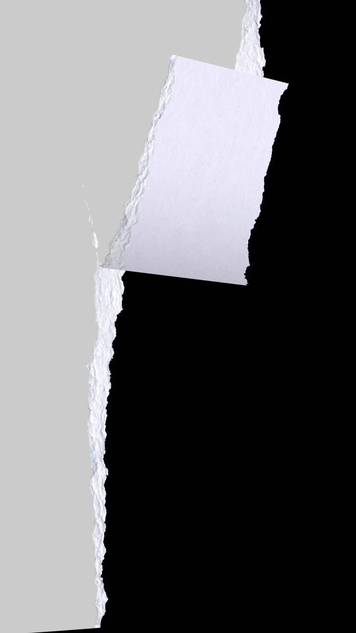 Abstract Paper Tearing Transition on Black Background