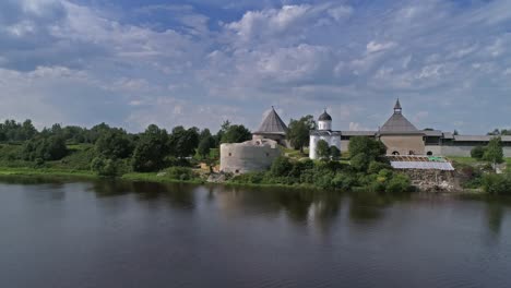 flight over staraya ladoga fortress on volkhov