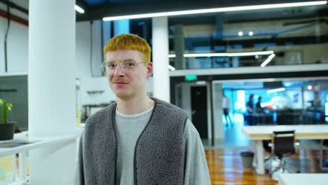portrait of young gen z businessman in the office