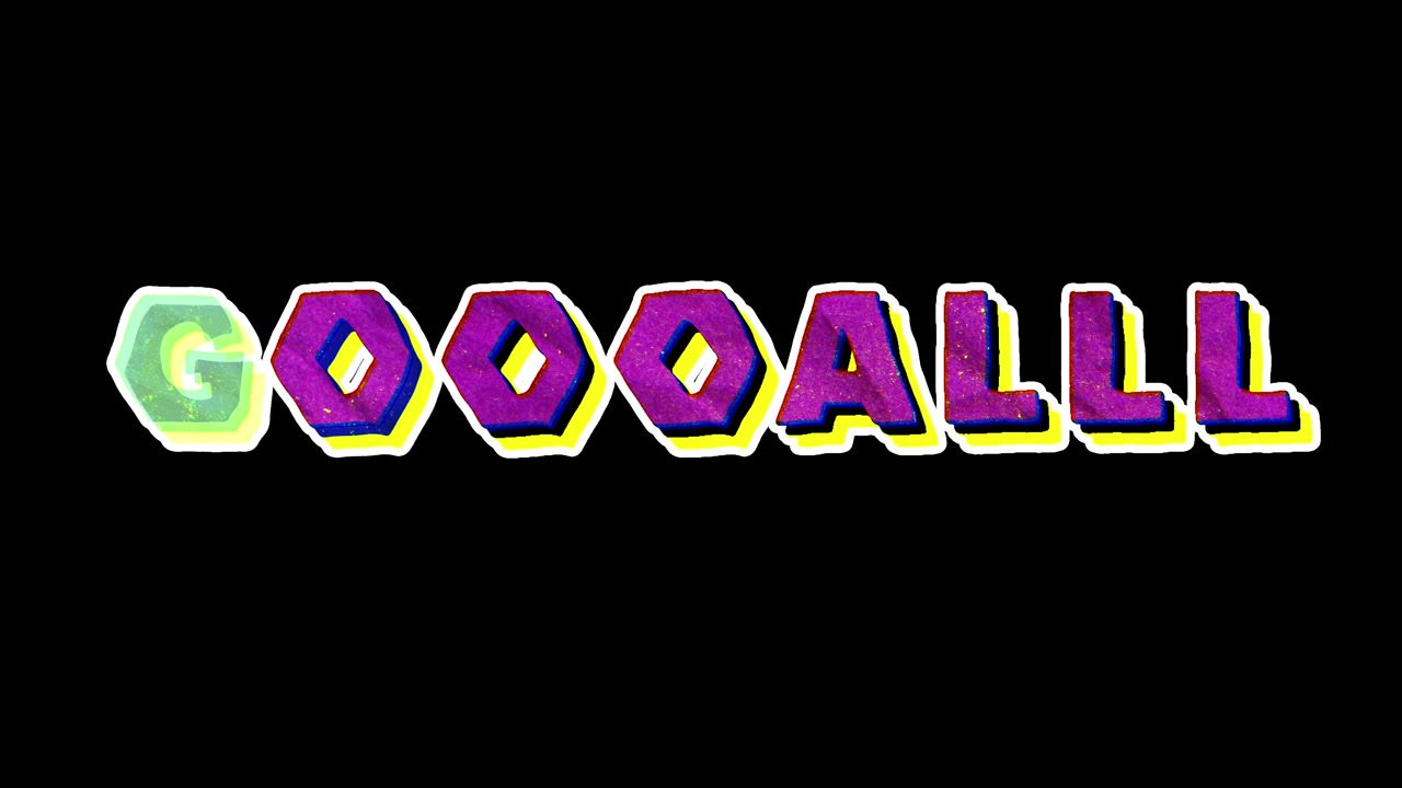Colorful Animated GOOOALLLL Text with Retro Glitch Effect