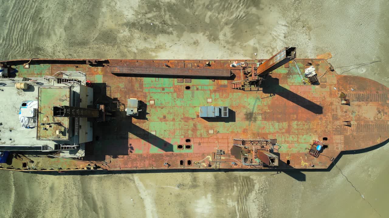 근접 촬영 평면도에 넓은 오래 된 보트