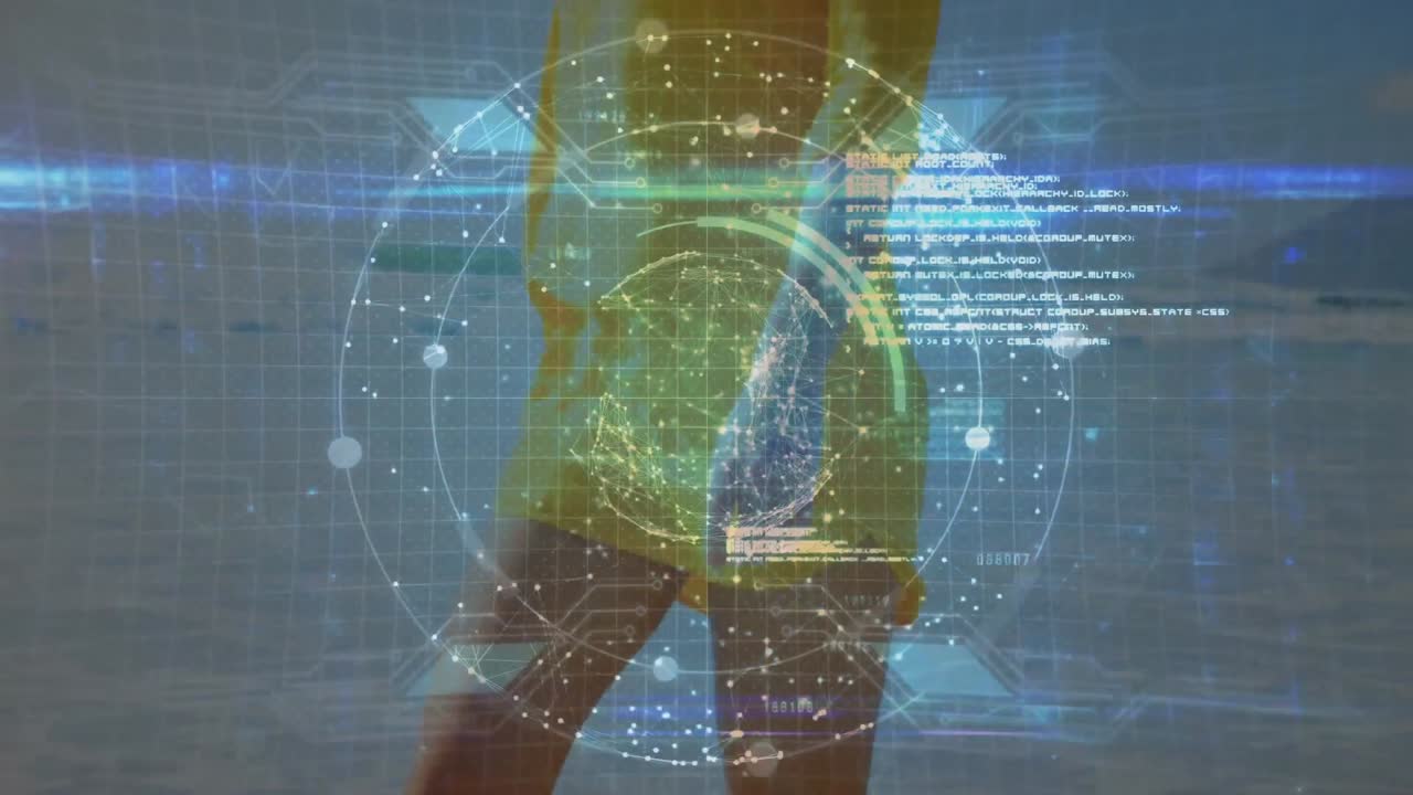 어두운 배경에 대한 인간의 뇌에 대한 연결 네트워크의 지구의 애니메이션