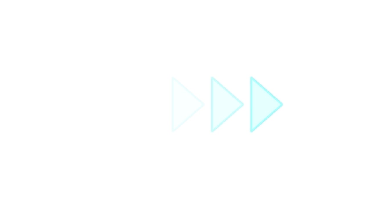 Translucent blue arrows sequentially appear and move rightward, creating a dynamic forward motion effect