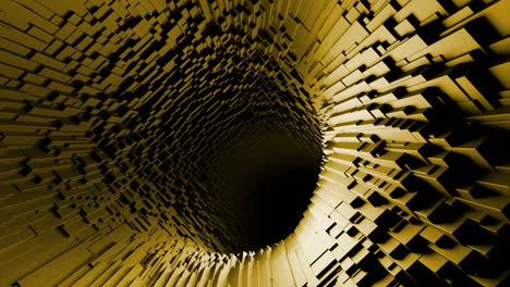 túnel geométrico dorado