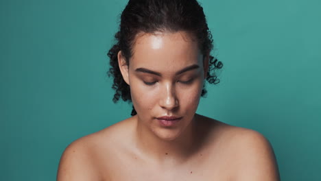 Portrait of a smiling woman with beautiful skin