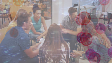 animación de una red de conexiones entre diversos grupos de empresarios