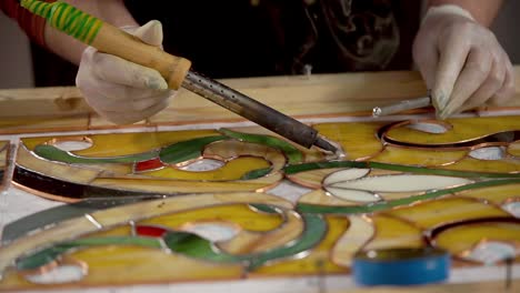 stained glass artist at work