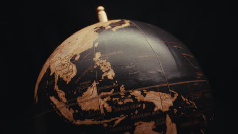 vintage globe, close-up view