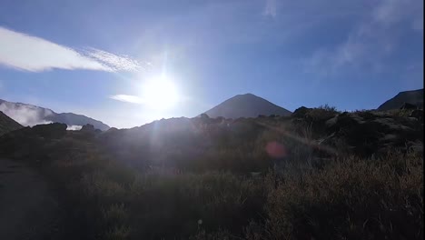sun glare at mount doom