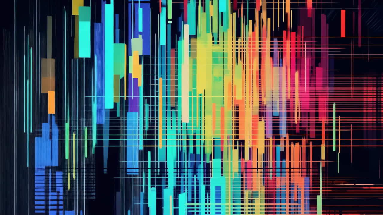 Vibrant Abstract Colorful Geometric Digital Art