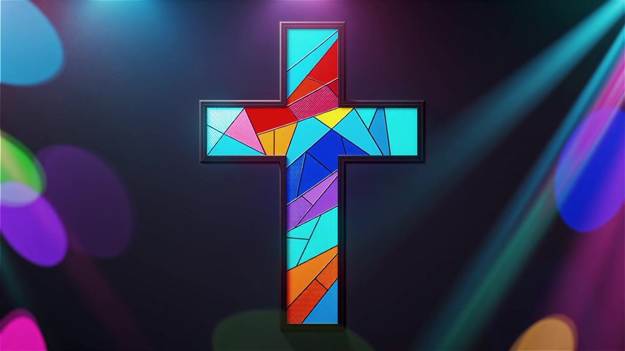 Cruz Cristiana con Luz Celestial, Fondo para Adoración.