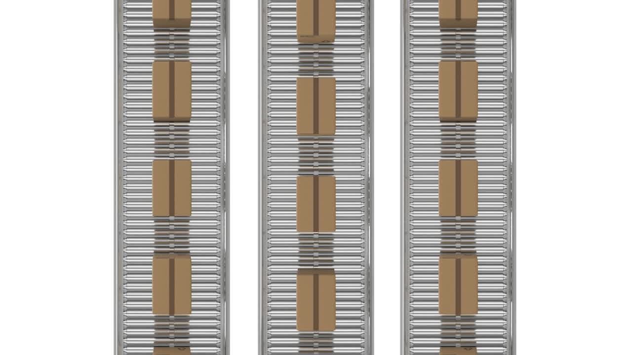 컨베이어 벨트 에 있는 패키지