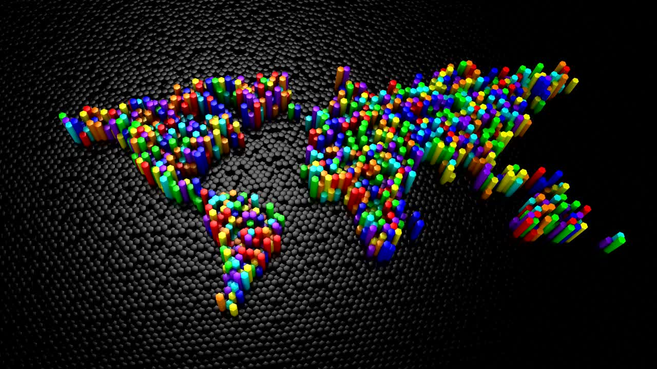 los hexágonos formaron un mapa del mundo