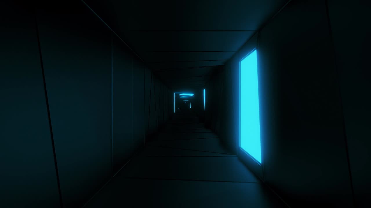 corredor de túnel de diseño muy abstracto con patrones de luz brillante ilustración 3d en vivo papel tapiz fondo de movimiento bucle visual vj