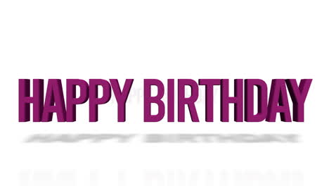 rolling happy birthday text on white gradient