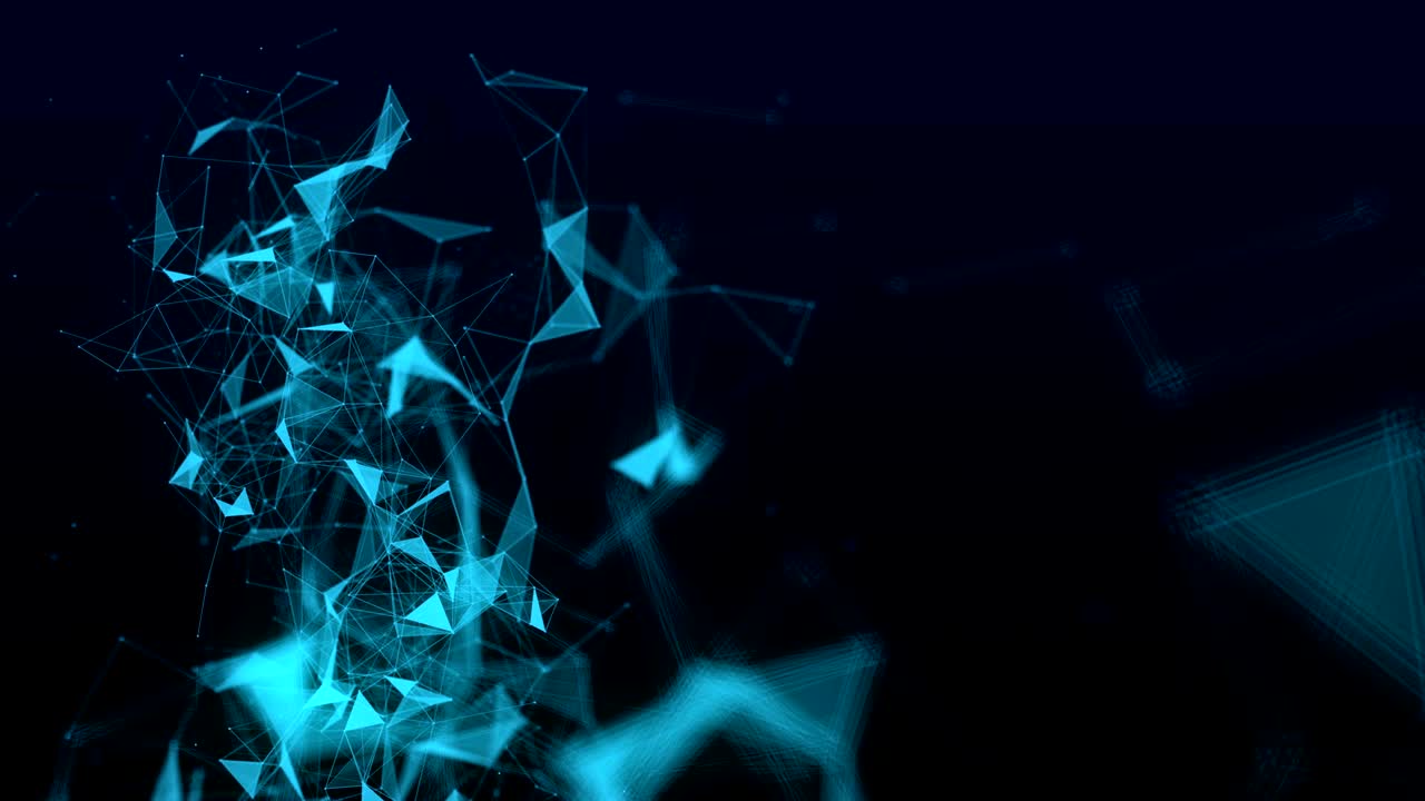 Abstract futuristic illustration of polygonal surface with connecting dots