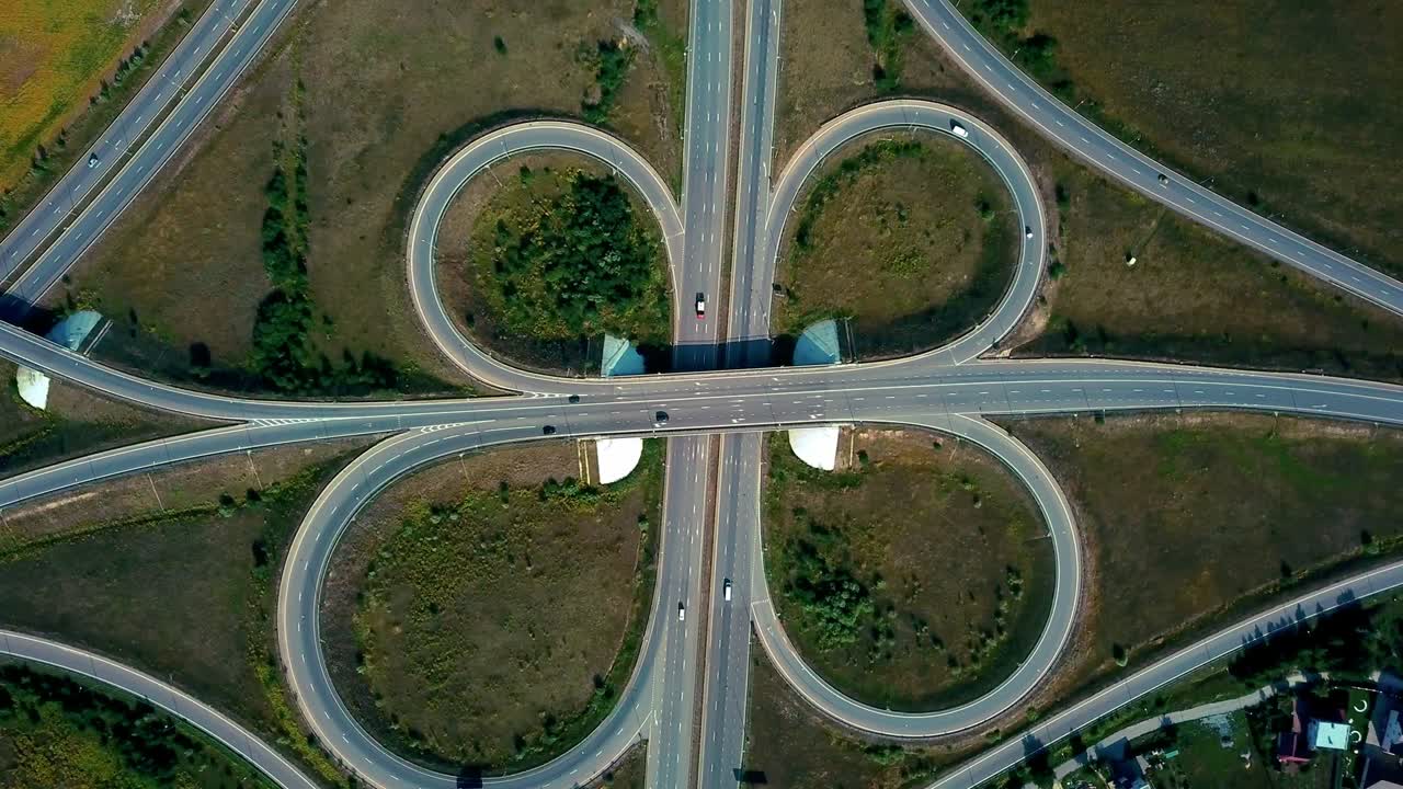 도로 교차로 의 공중 사진