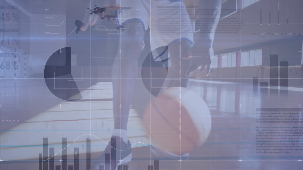 농구 선수에 대한 통계 및 데이터 처리 애니메이션