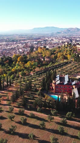 aerial view of fields in granada, andalusia, spain