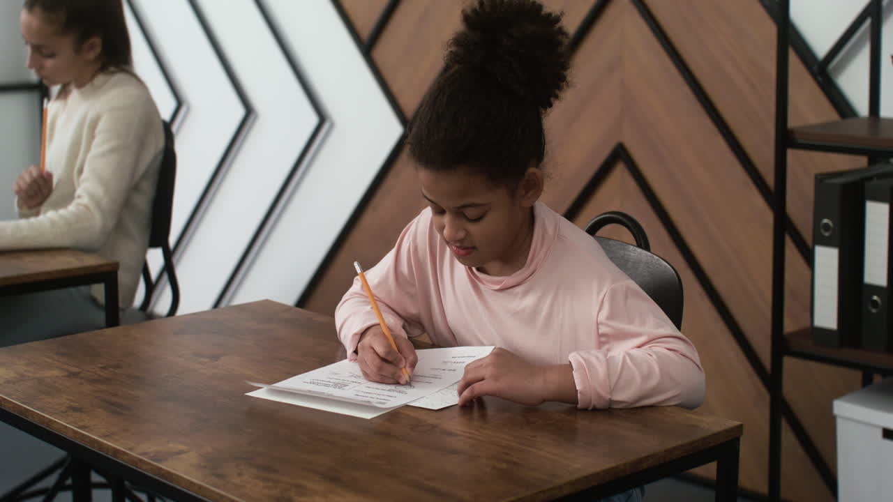 African american girl at school