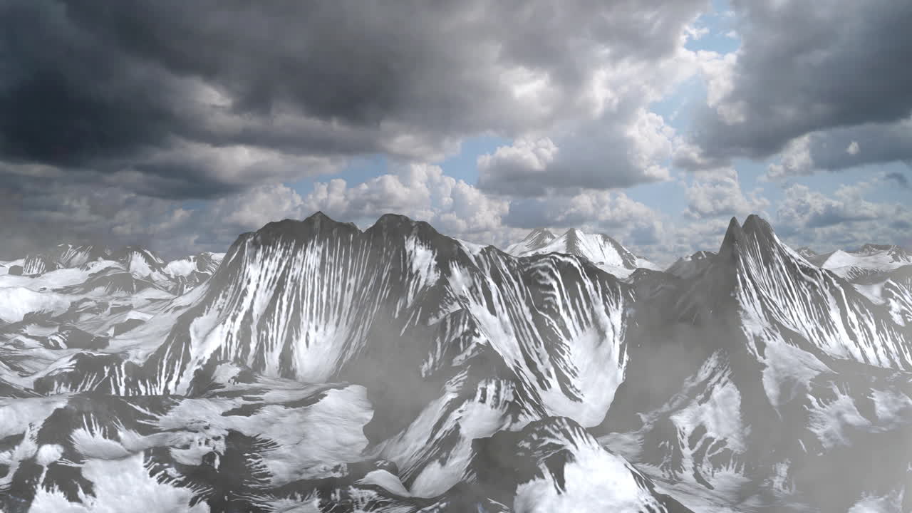 눈 인 산의 풍경