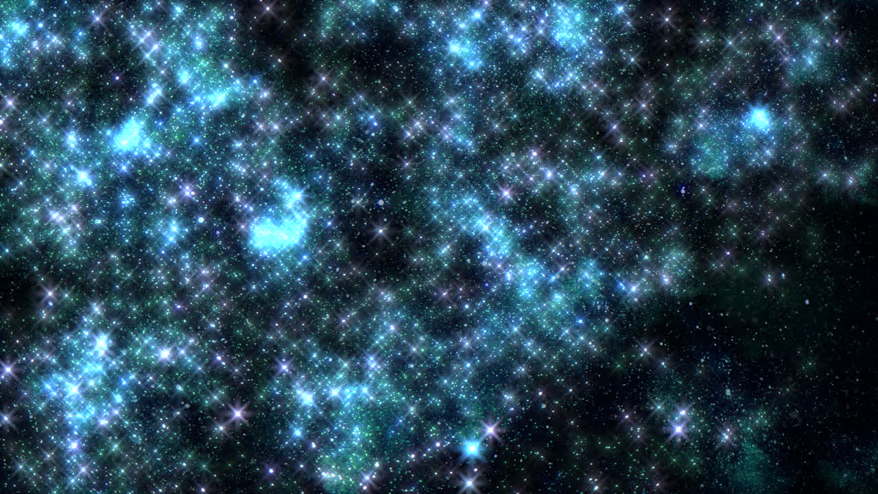 Fortryllende blå stjernehimmel med glødende, bevegelige stjerner på hvit bakgrunn