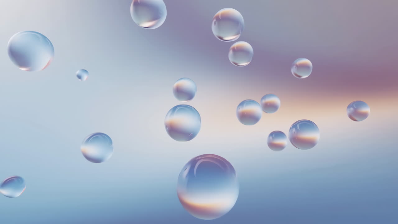 Floating Transparent Spheres on a Soft Gradient Background