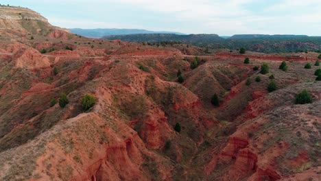 aerial view of red canyon in teruel spain