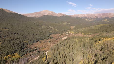 Aerial-truck-shot-from-an-aspen-covered-ridgeline