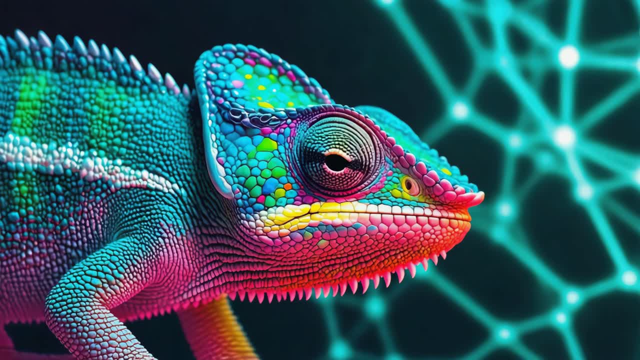 Colorful Chameleon Close-up