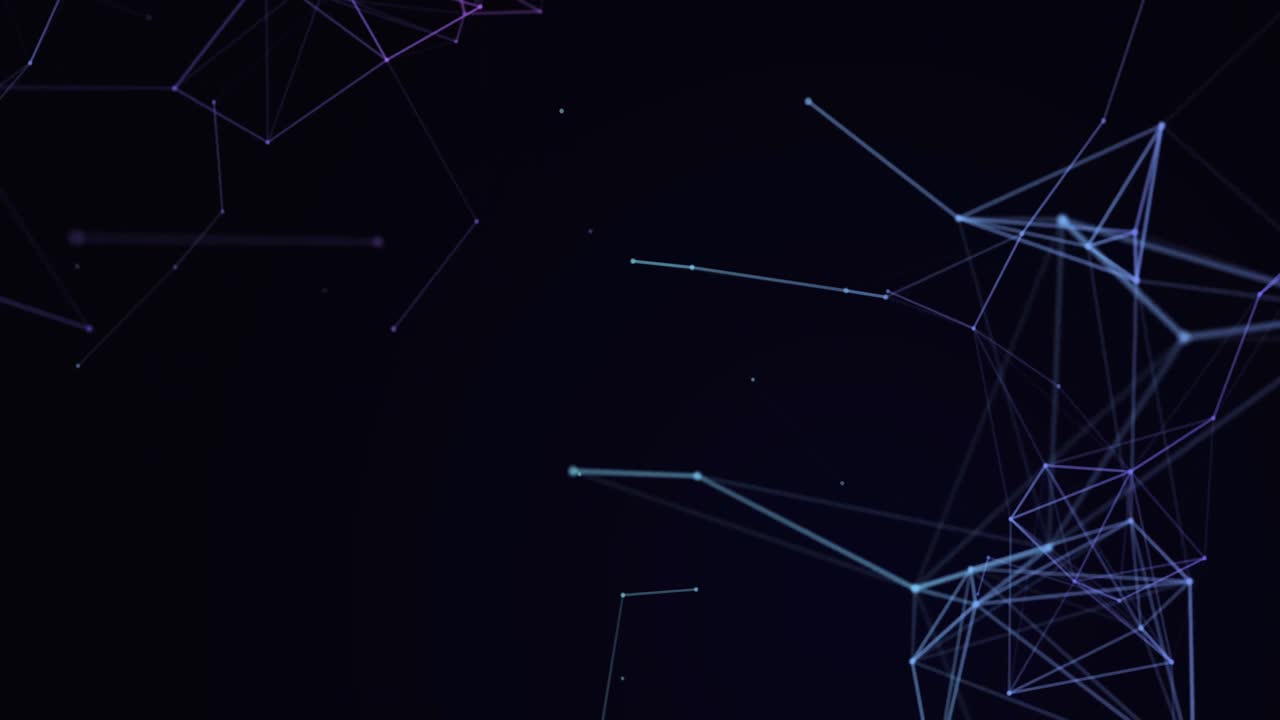 Animation of blue and purple light trails on blue background