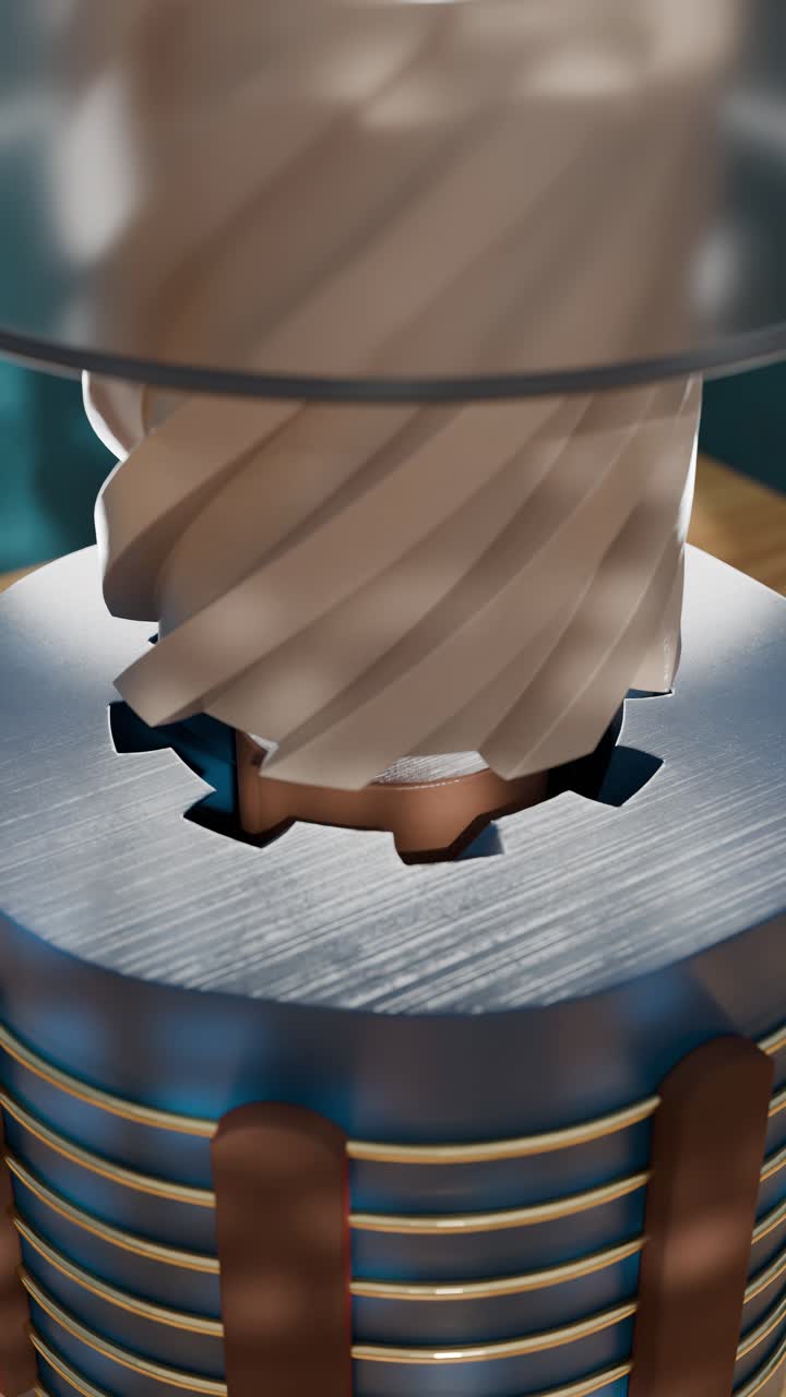 Close-up view of a mechanism