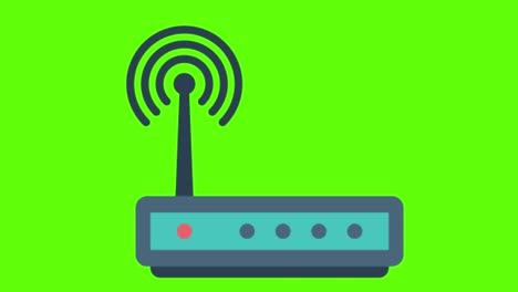 router on a green screen background