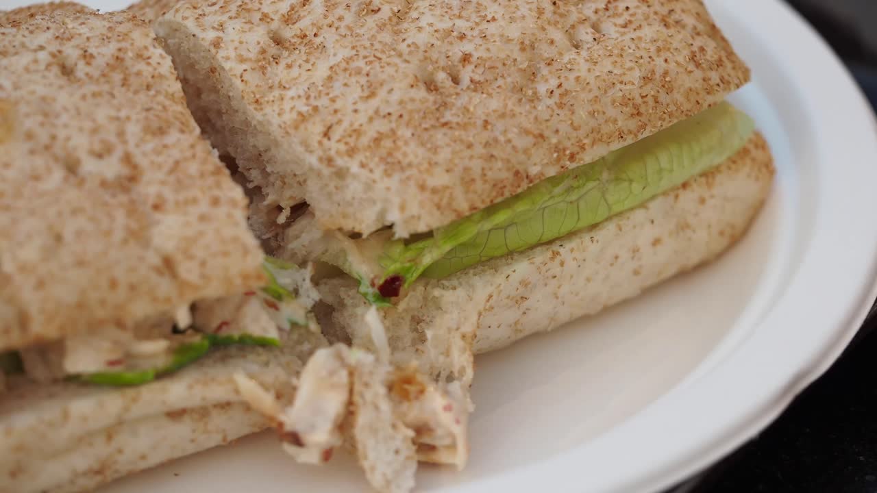 primer plano de un delicioso sándwich