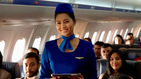 airline flight attendant on board