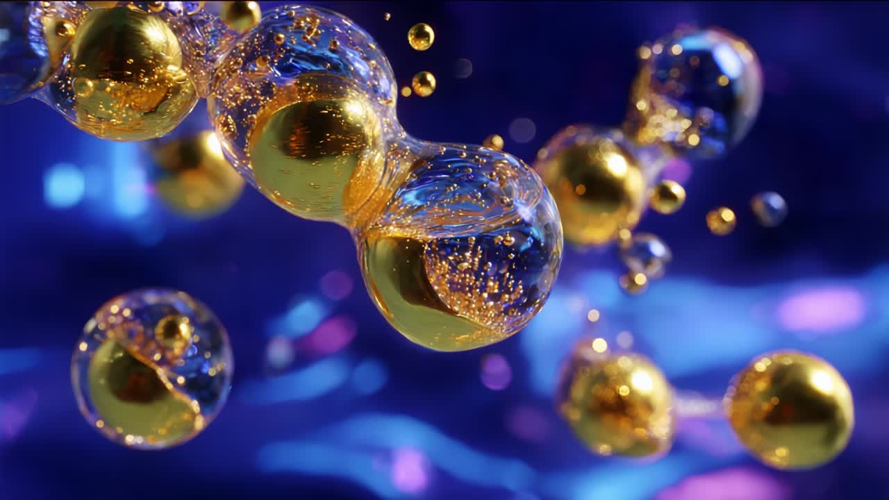 A mesmerizing view of spherical bubbles in vibrant colors, showcasing their intricate patterns and reflections, floating against a dazzling abstract background that enhances their luminescence and beauty