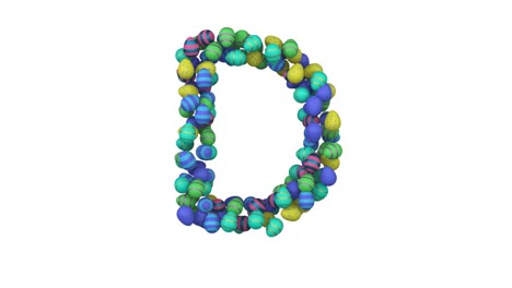 easter egg themed font  letter d