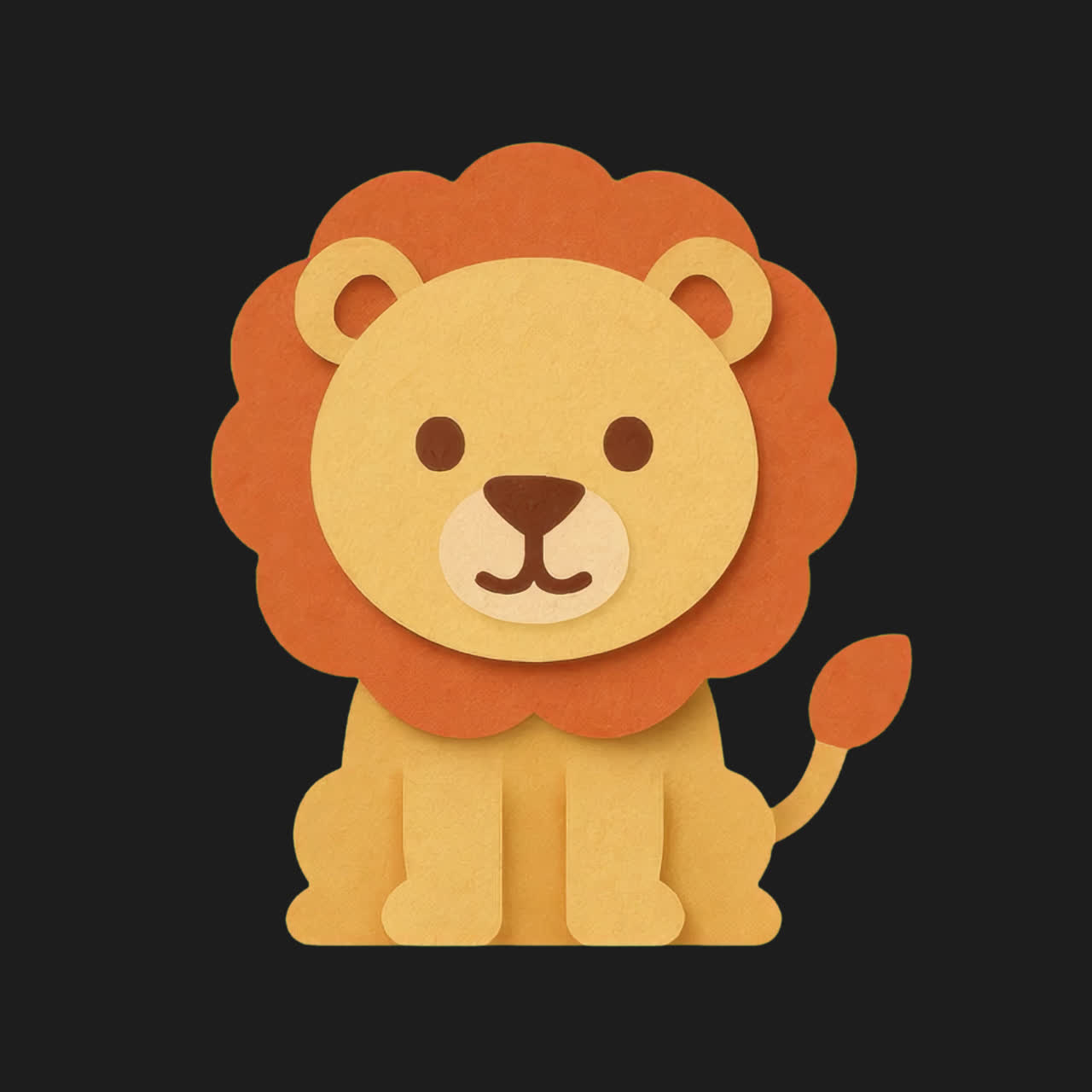 Cute lion cartoon illustration animation isolated asset, transparent 4K video, alpha channel, ProRes