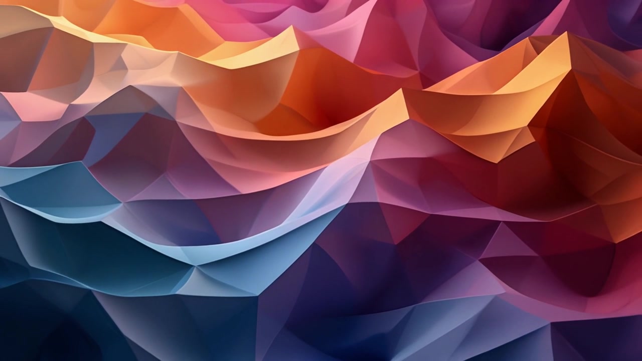 Paesaggio geometrico astratto con colori sfumati vivaci