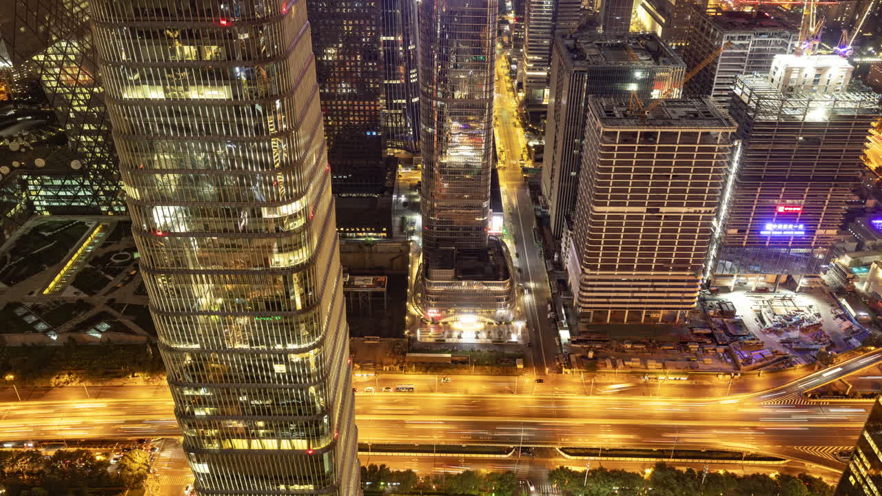 Timelapse of the Beijing city skyline from a high vantage point