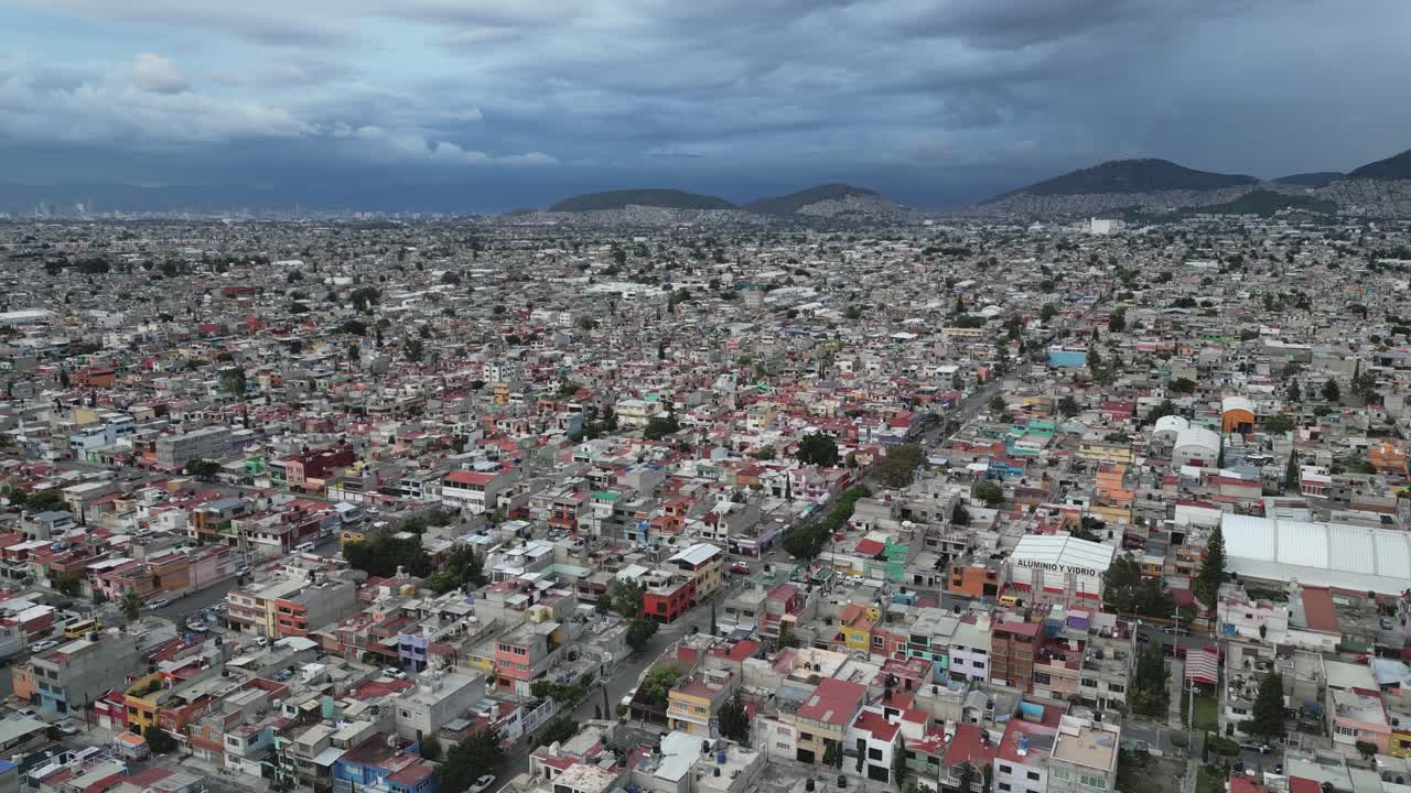 área metropolitana, ciudad de méxico ecatepec, vista de drones