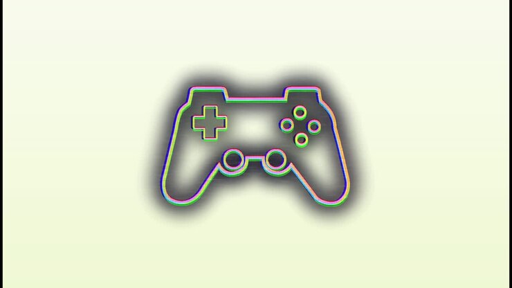 Animation of video game controller moving in loop over white background, copy space