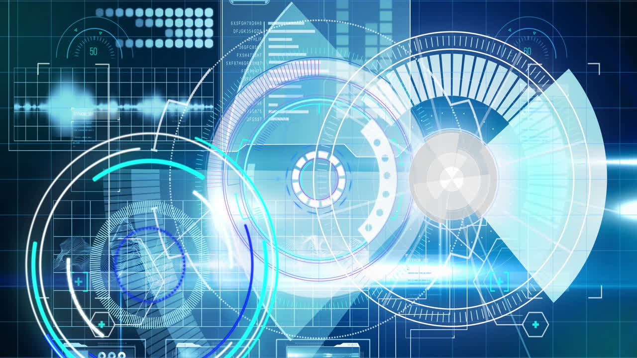 디지털 화면을 통해 스캔 및 데이터 처리 스 ⁇ 의 애니메이션